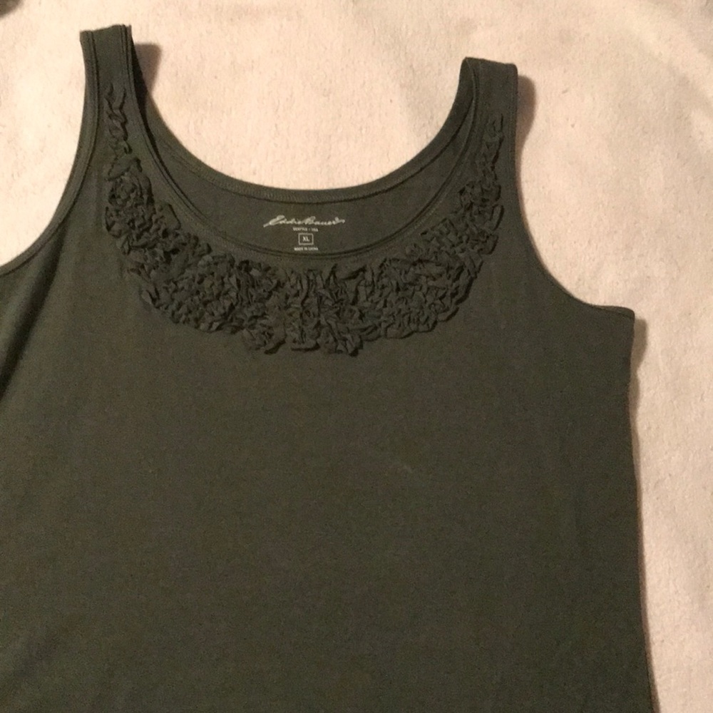 Eddie Bauer dark olive embellished tank
